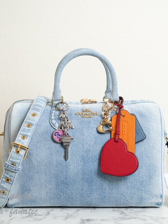 Coach Handbags - Coach CDY75  Rowan Large Satchel Bag In Loved Denim With Charms Light Indigo NWT